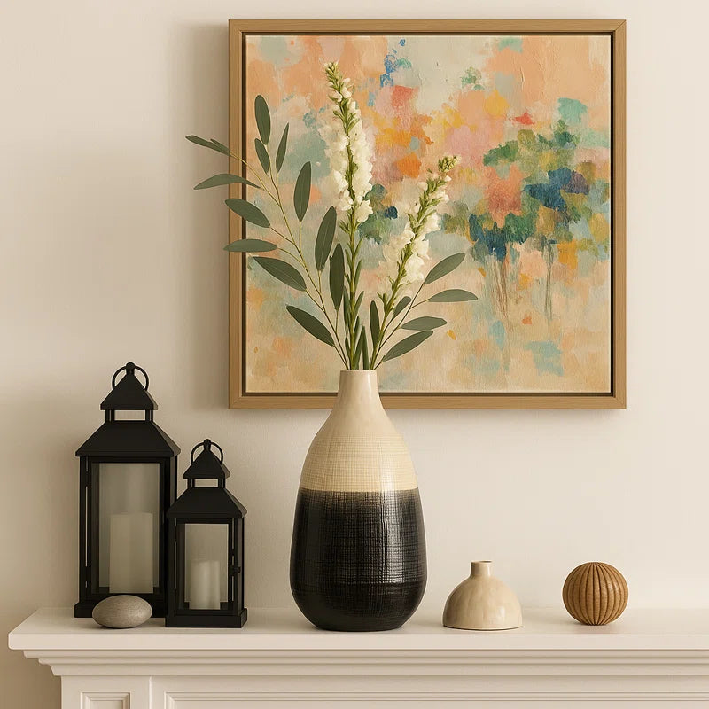 Elegant Two-Tone Ceramic Jar with Lid for Home Decor – Versatile Accent Decor for Shelf Accent, Console Styling, or Table Decor